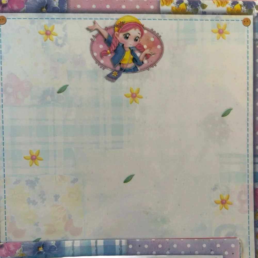 Vintage Y2K Cute Girl Stationary Letter Set Made in Taiwan Blue Denim Kawaii NWT